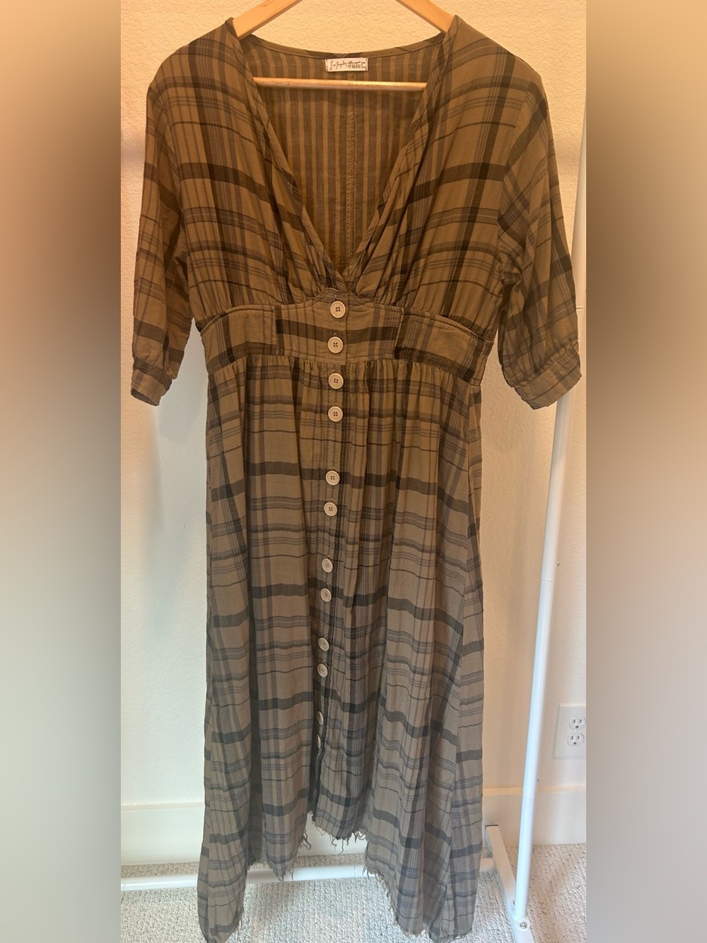 Free People Laura Plaid Midi Dress - Picture 3 of 8